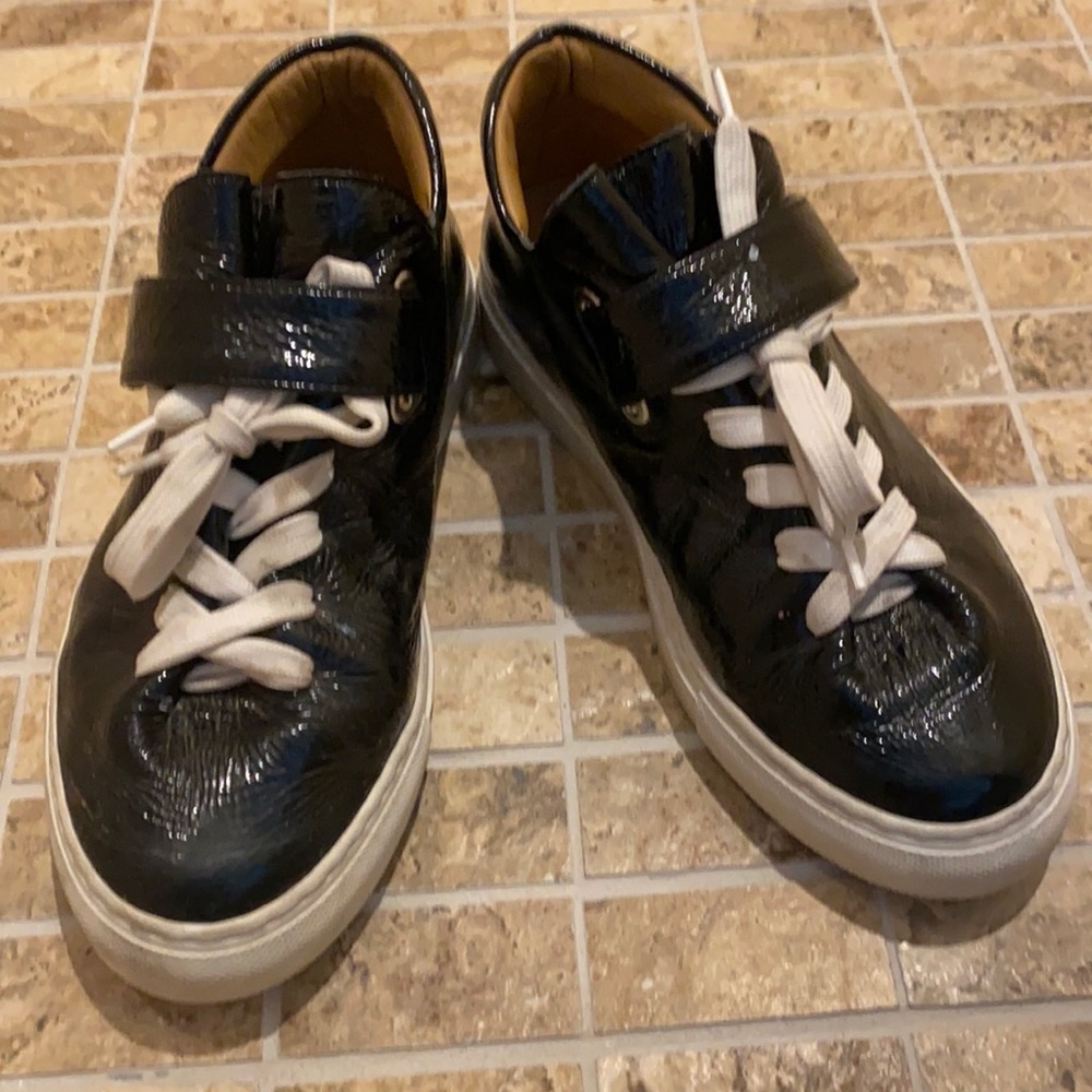 Soloviere black patent sneakers